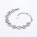 Square Link CZ Silver Bracelet