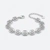 Square Link CZ Silver Bracelet
