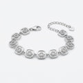 Square Link CZ Silver Bracelet