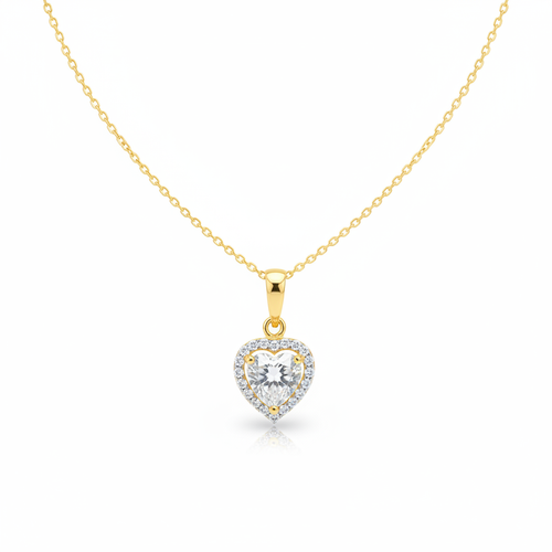 White Heart Halo Pendant