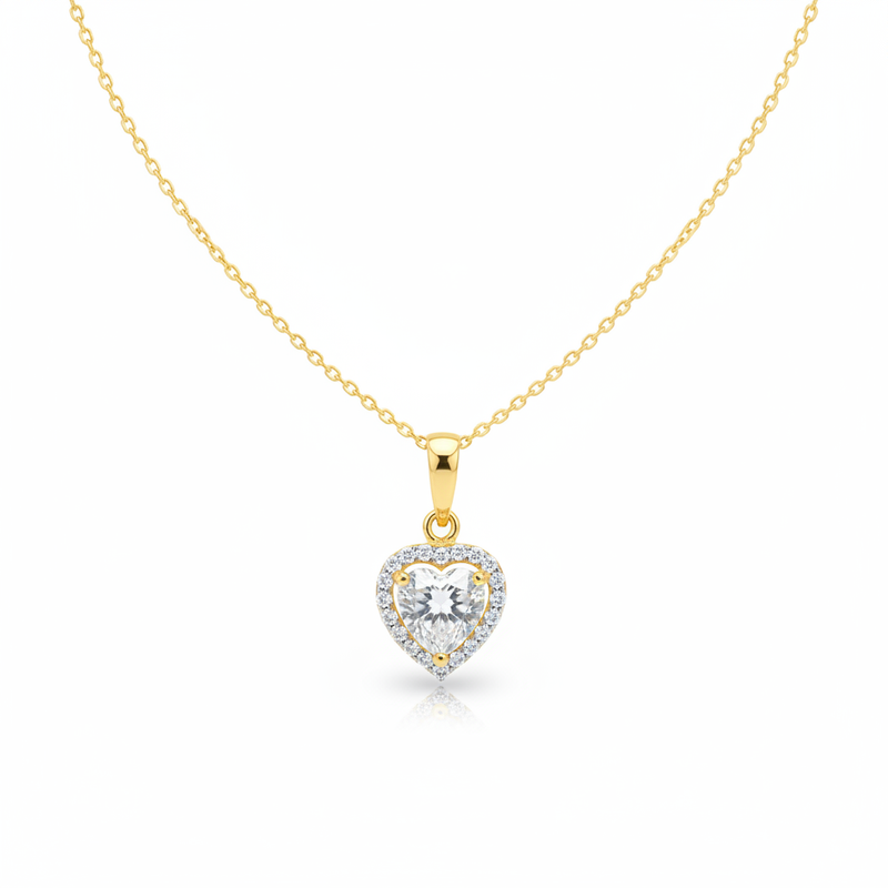 White Heart Halo Pendant