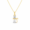White Cat CZ Pendant