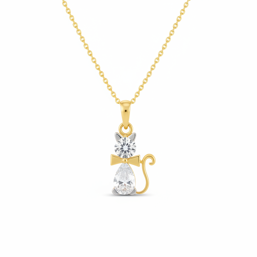 White Cat CZ Pendant
