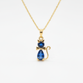 Blue Cat CZ Pendant