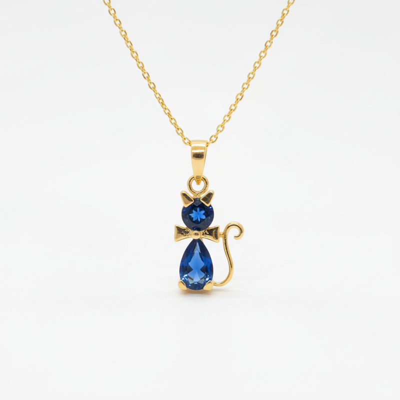 Blue Cat CZ Pendant