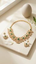 Emerald Floral Necklace Set