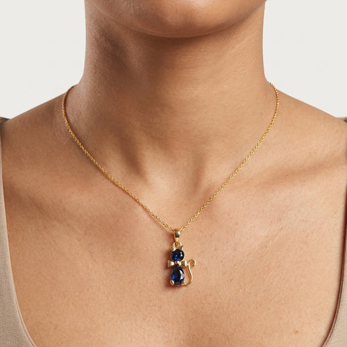 Blue Cat CZ Pendant