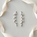 Leaf Drop Earrings - Silver
