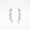 Leaf Drop Earrings - Silver