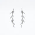 Leaf Drop Earrings - Silver