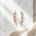 Leaf Drop Earrings - Rose Gold
