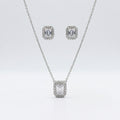 Emerald Cut Pendant Set