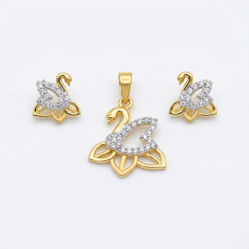 Swan CZ Pendant Set