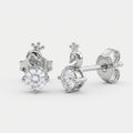 Royal Swan Silver Stud Earrings