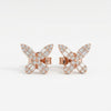 Rose Flutter Silver Stud Earrings