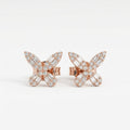 Rose Flutter Silver Stud Earrings
