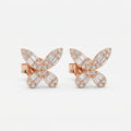 Rose Flutter Silver Stud Earrings