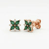 Emerald Bloom Silver Stud Earrings