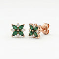 Emerald Bloom Silver Stud Earrings