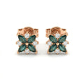 Emerald Bloom Silver Stud Earrings