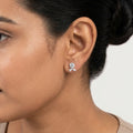Luna Bloom Silver Stud Earrings