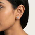 Rosé Aura Solitaire Silver Stud Earrings