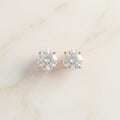 Rosé Aura Solitaire Silver Stud Earrings