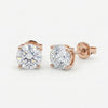 Rosé Aura Solitaire Silver Stud Earrings