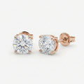 Rosé Aura Solitaire Silver Stud Earrings