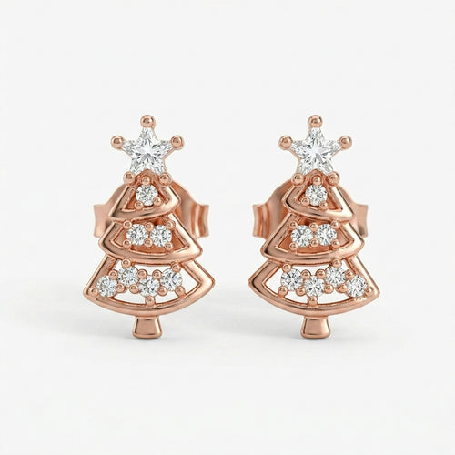 Twinkle Tree Silver Stud Earrings