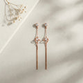 Rosé Orbit Drop Silver Earrings