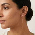 Rosé Orbit Drop Silver Earrings