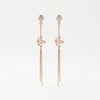 Rosé Orbit Drop Silver Earrings