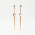 Rosé Orbit Drop Silver Earrings