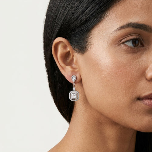 Regal Prism Drop Silver Earrings