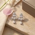 Crystal Cascade Silver Drop Earrings
