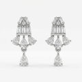 Crystal Cascade Silver Drop Earrings