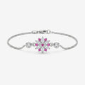 Pink Blossom Silver Bracelet