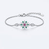 Emerald Blossom Silver Bracelet