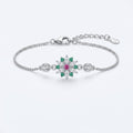 Emerald Blossom Silver Bracelet