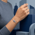 Sapphire Bloom Silver Bracelet