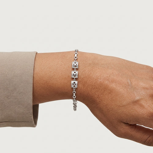 Trio Cube Silver Bracelet