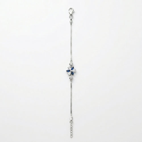 Sapphire Bloom Silver Bracelet