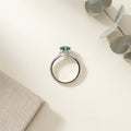 Emerald Grace Silver Ring