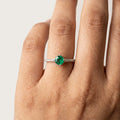 Emerald Grace Silver Ring