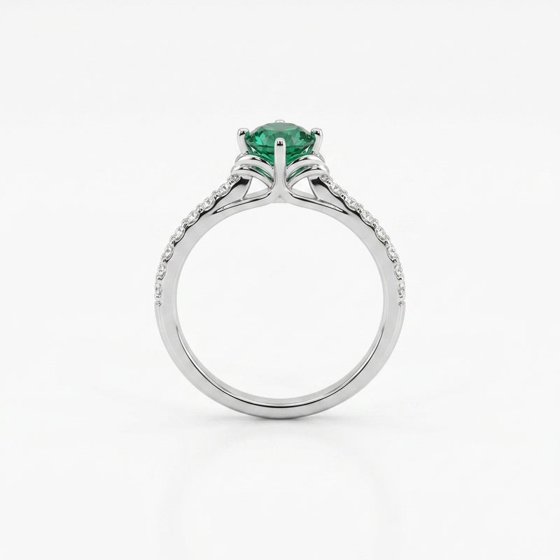 Emerald Grace Silver Ring