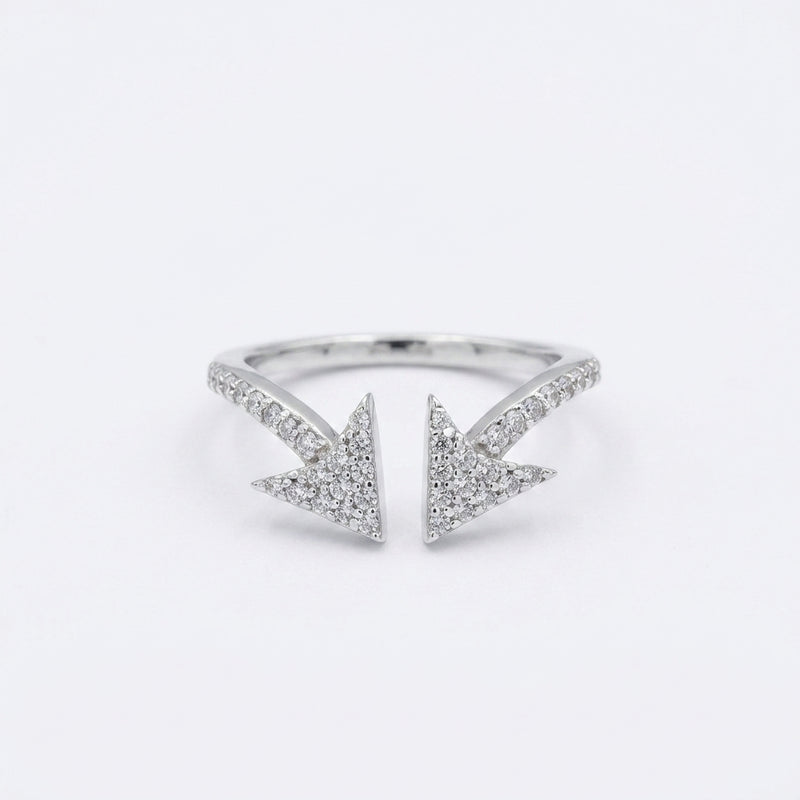 Arrow Adjustable Silver Ring